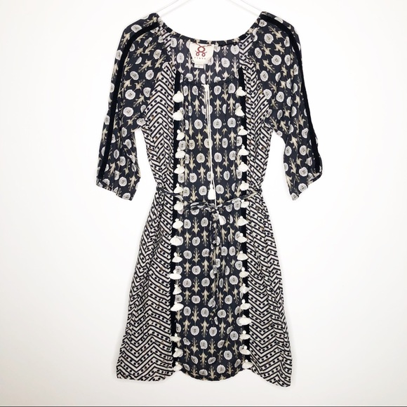 Figue | Odesa Gray Patterned Belt Dress Size L - Picture 6 of 8